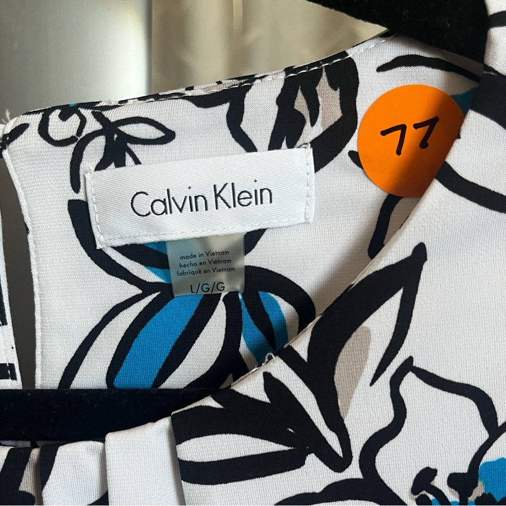 Calvin Klein Women's Floral Print Sleeveless Blouse